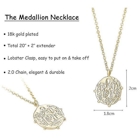 Aobei Pearl 18K Gold Moon Star Lion Evil Eye Golden Coin - Picture 4 of 6